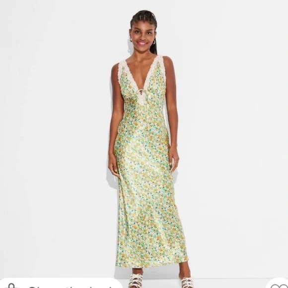 wild fable | Dresses | Wild Fable Floral Maxi Dress Green And Yellow |  Poshmark